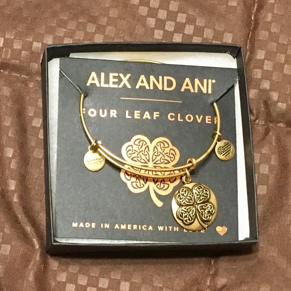 Alex and Ani four leaf clover bracelet